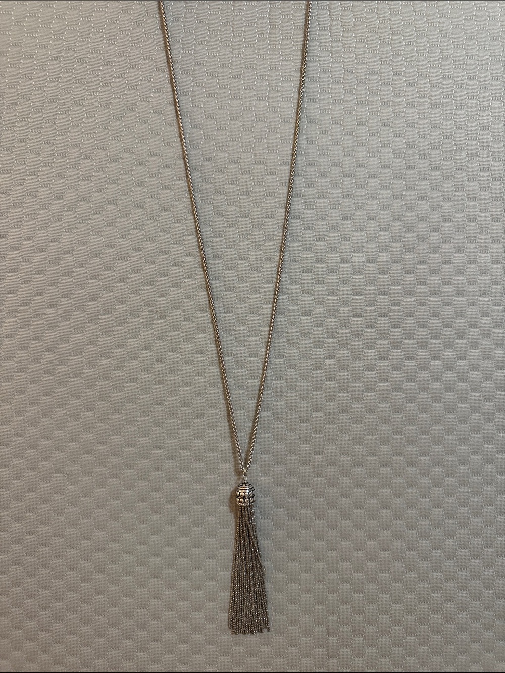 Source Unknown Silver Tassel Pendant Necklace